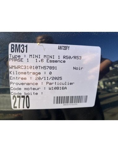 Tuyau de climatisation MINI MINI 1 R50/R53 PHASE 1 Essence