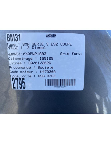 Fusee avant droit BMW SERIE 3 E92 COUPE PHASE 1 Diesel