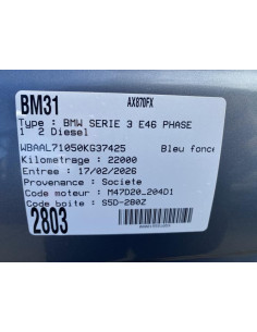 Support filtre a huile BMW SERIE 3 E46 PHASE 1 Diesel 2