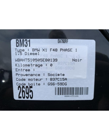 Berceau avant BMW X1 F48 PHASE 1 Diesel