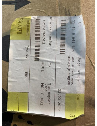 Pont (propulsion) BMW SERIE 1 F40 