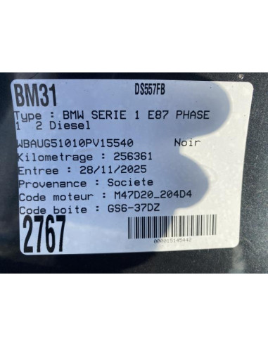 Arbre de transmission (propulsion) BMW SERIE 1 E87 PHASE 1 Diesel