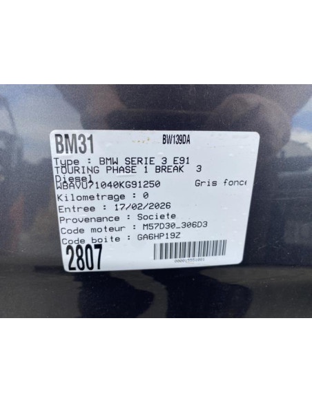 Pare boue avant droit BMW SERIE 3 E91 TOURING PHASE 1 BREAK Diesel