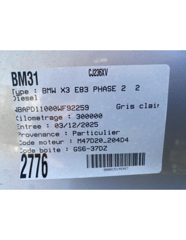 Calculateur BMW X3 E83 PHASE 2 Diesel