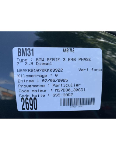 Capteur PMH BMW SERIE 3 E46 PHASE 2 Diesel