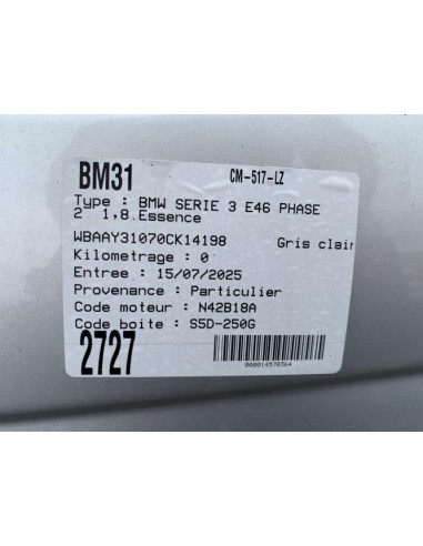 Radiateur eau BMW SERIE 3 E46 PHASE 2 Essence