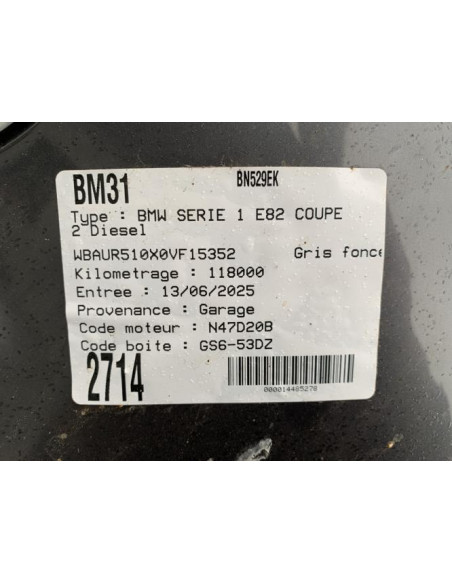 Charniere de capot BMW SERIE 1 E82 COUPE Diesel