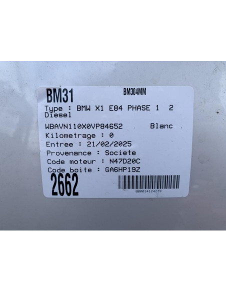Porte gobelet BMW X1 E84 PHASE 1 Diesel