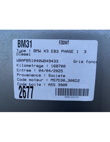 Rampe injection BMW X3 E83 PHASE 1 Diesel