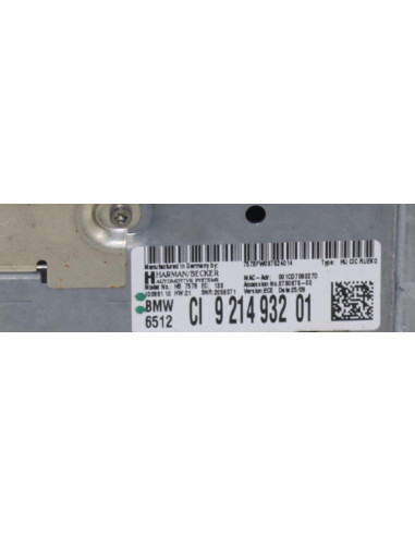 Autoradio d'origine BMW SERIE 3 E92 COUPE PHASE 1 Diesel