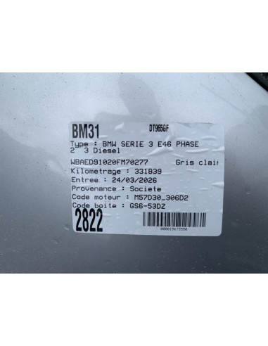 Porte avant droit BMW SERIE 3 E46 PHASE 2 Diesel