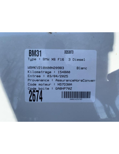 Collecteur d'echappement BMW X6 F16 Diesel