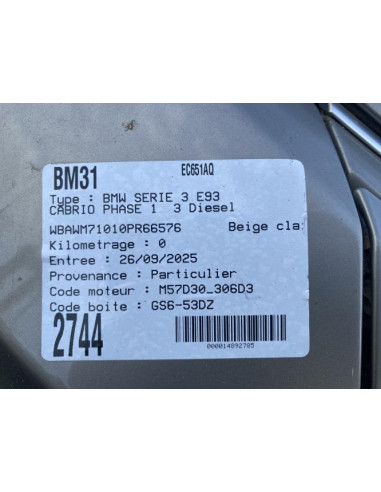 Moteur leve vitre avant droit BMW SERIE 3 E93 CABRIO PHASE 1 Diesel