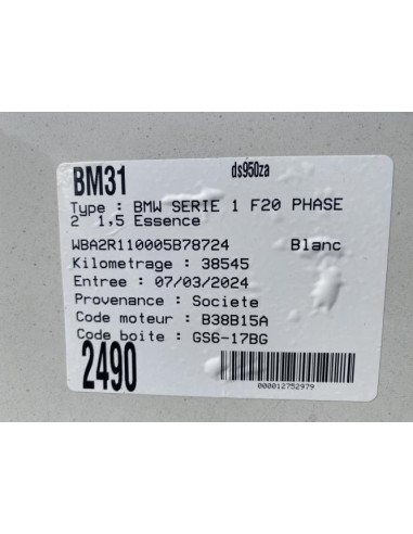 Console central (interieur plastique) BMW SERIE 1 F20 PHASE 2 Essence
