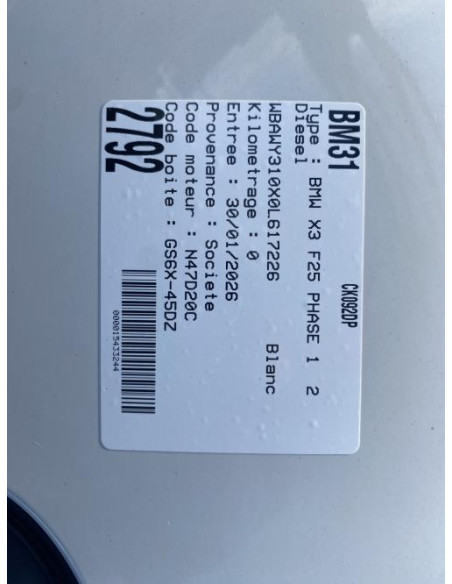 Bras de suspension superieur avant droit BMW X3 F25 PHASE 1 Diesel