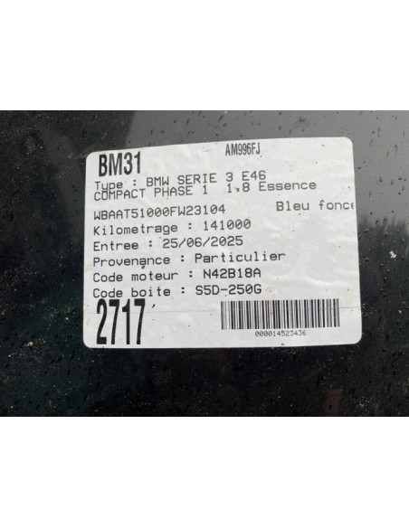 Aerateur tableau de bord BMW SERIE 3 E46 COMPACT PHASE 1 Essence