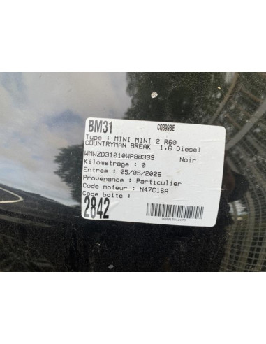 Eclairage de plaque MINI MINI 2 R60 COUNTRYMAN BREAK Diesel