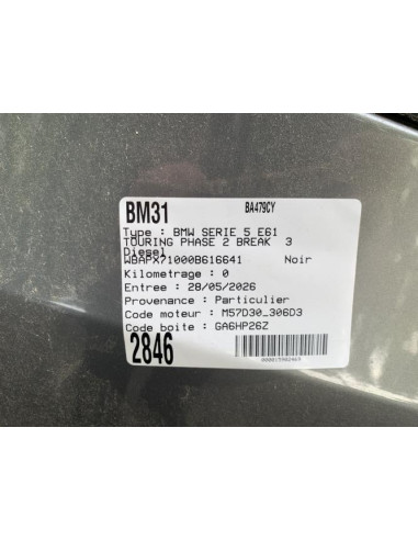 Console central (interieur plastique) BMW SERIE 5 E61 TOURING PHASE 2 BREAK Diesel