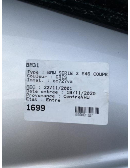 Verin de capot BMW SERIE 3 E46 COUPE PHASE 1 Essence