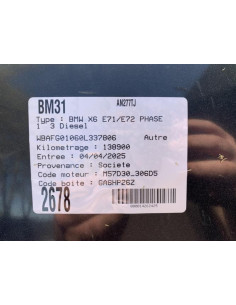 Bas de caisse gauche BMW X6 E71 PHASE 1 Diesel 2