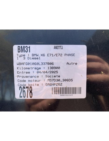 Bas de caisse gauche BMW X6 E71 PHASE 1 Diesel