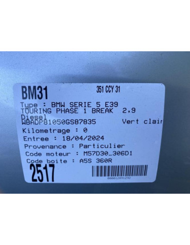 Porte fusible BMW SERIE 5 E39 TOURING PHASE 1 BREAK Diesel
