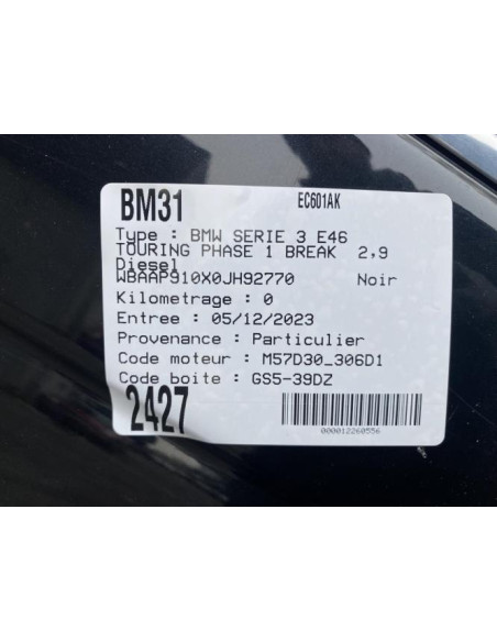 Boite a air BMW SERIE 3 E46 TOURING PHASE 1 BREAK Diesel