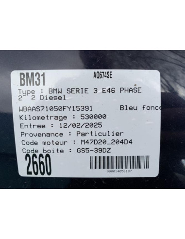 Serrure de coffre BMW SERIE 3 E46 PHASE 2 Diesel