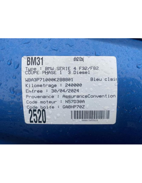 Barillet porte avant gauche BMW SERIE 4 F32 COUPE PHASE 1 Diesel
