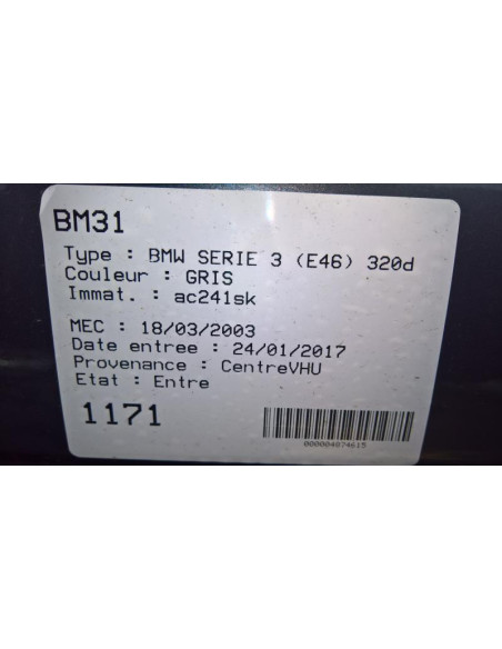 Anti brouillard droit (feux) BMW SERIE 3 E46 TOURING PHASE 1 BREAK Diesel