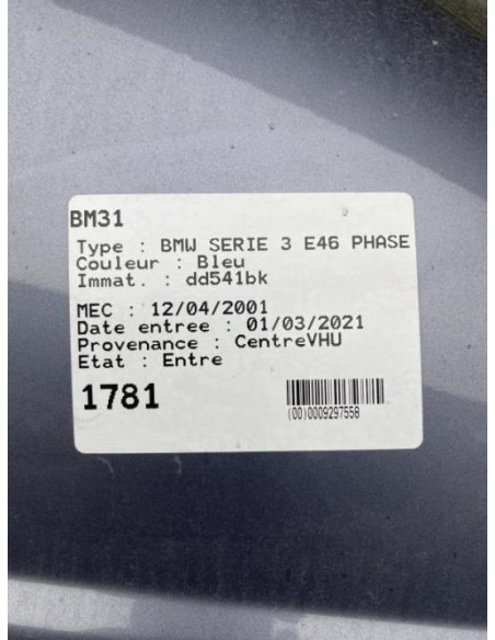 Pare soleil droit BMW SERIE 3 E46 PHASE 1 Essence