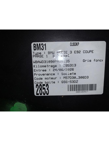 Rampe injection BMW SERIE 3 E92 COUPE PHASE 1 Diesel