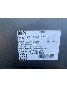 Baie de pare brise BMW X1 E84 PHASE 2 Diesel