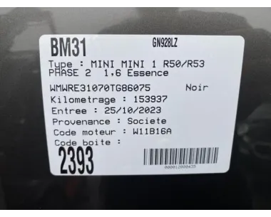 Capteur MINI MINI 1 R50/R53 PHASE 2 Essence