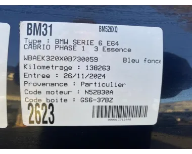 Moteur essuie glace avant BMW SERIE 6 E64 CABRIO PHASE 1 Essence