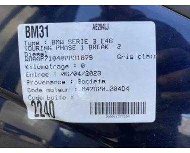 Levier frein à main BMW SERIE 3 E46 TOURING PHASE 2 BREAK Diesel