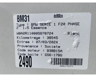 Porte fusible BMW SERIE 1 F20 PHASE 2 Essence