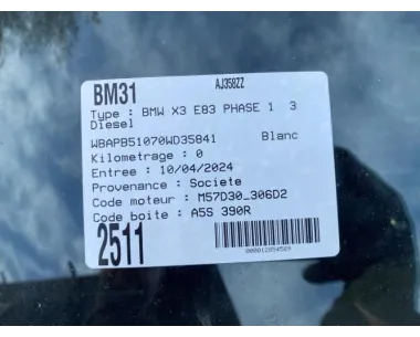 Joint de porte BMW X3 E83 PHASE 1 Diesel