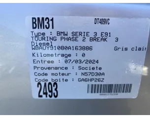 Leve vitre mecanique arriere gauche BMW SERIE 3 E91 TOURING PHASE 2 BREAK Diesel 2