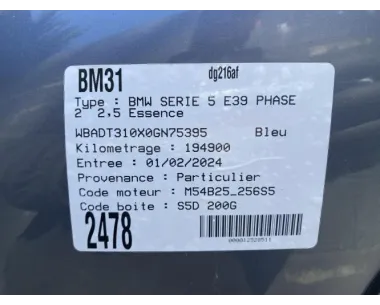 Porte avant droit BMW SERIE 5 E39 PHASE 2 Essence