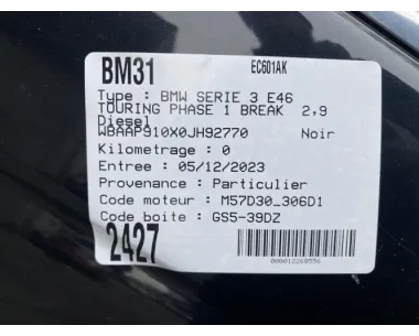 Custode arriere gauche BMW SERIE 3 E46 TOURING PHASE 1 BREAK Diesel